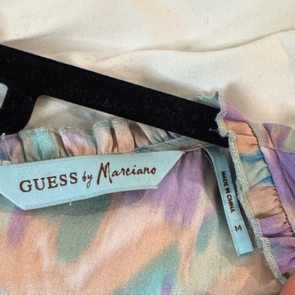 Guess by Marciano Pastel Patterned Silk Mini Dress - Picture 6 of 9